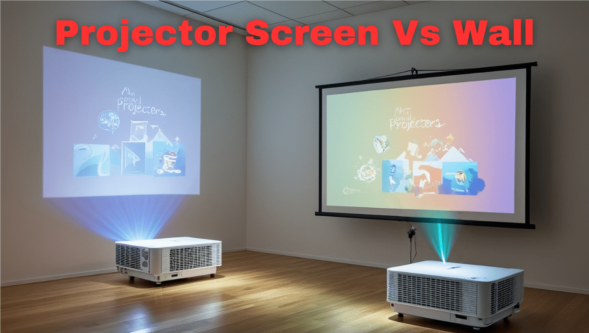 projector screen vs wall, projector on screen vs wall, projector screen vs white wall, projector on wall or screen, projector white wall vs screen